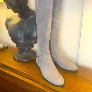 NWT Cole Haan Boots Knee Length, grey sued, size 8